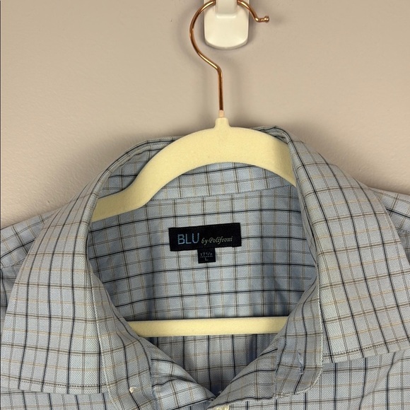 Blu by Polifroni Blue Casual Button Down Shirt Size 17.5 - Picture 7 of 11